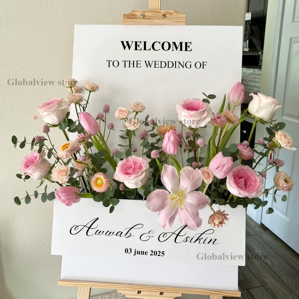Custom Wedding Flower Box Welcome Sign Personalized Mosaic Frame Flower ...