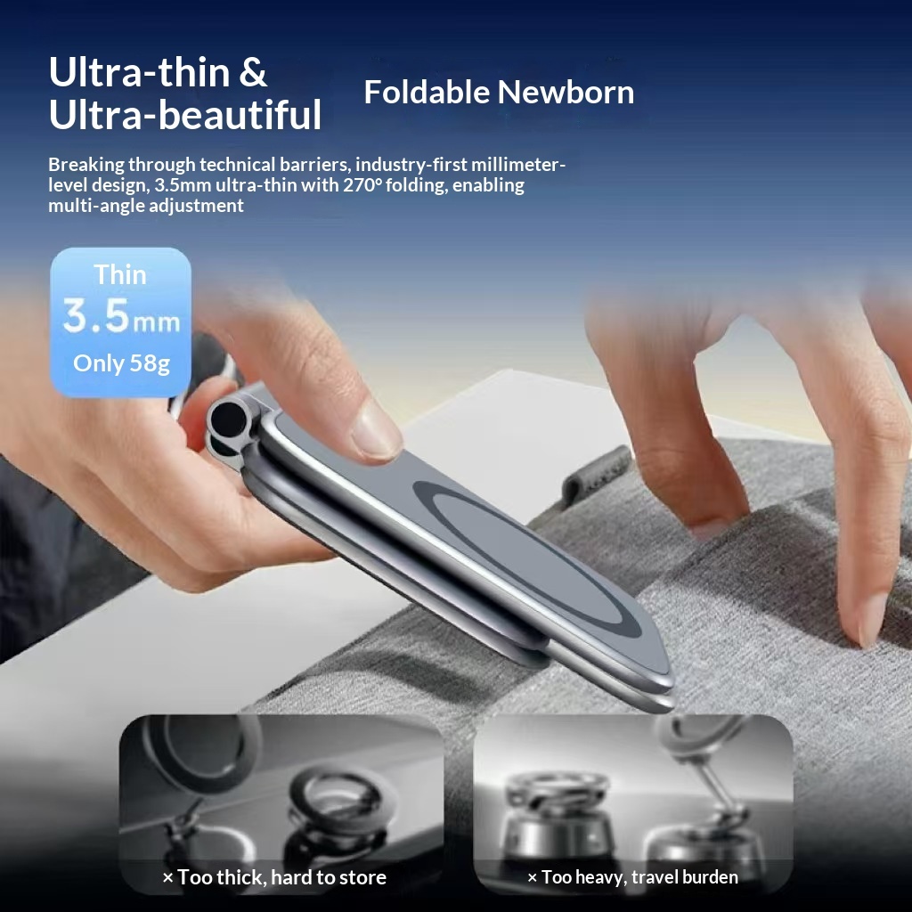 Ultra-Thin Bracket Foldable Super Magnetic Car Desktop Back Sticker ...