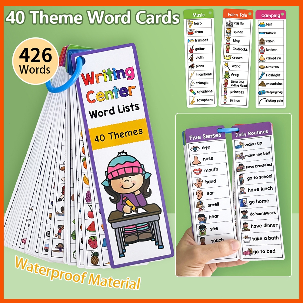 40 Theme Word Cards with 426 Words – Writing Center Word Lists for Kids ...