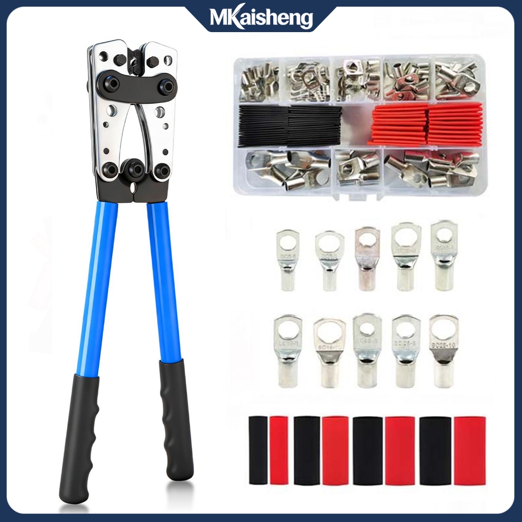 Hexagonal Wire Crimping 10-0AWG 6-50mm² Plier Blue Color Battery Cable ...