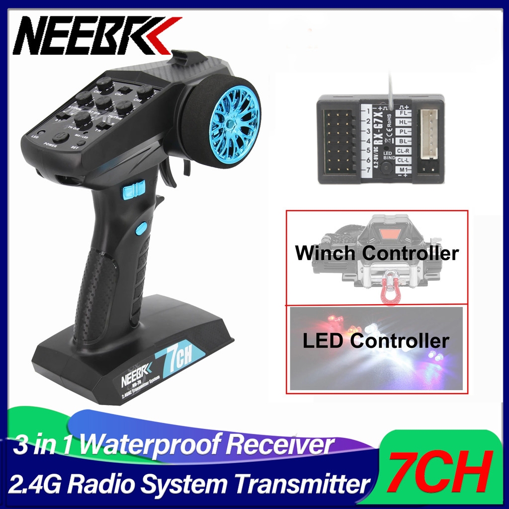 NEEBRC 7CH 2.4G Transmitter Radio System Waterproof Light Control Winch ...