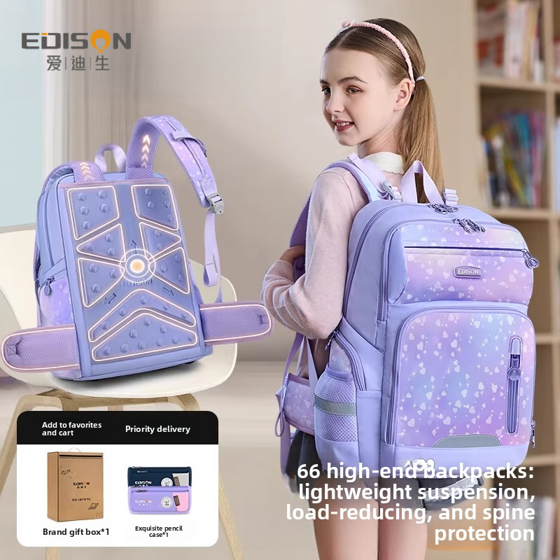 EDISON Beg Ransel Sekolah Kanak-Kanak Tahun 1-6 Pelindung Tulang ...