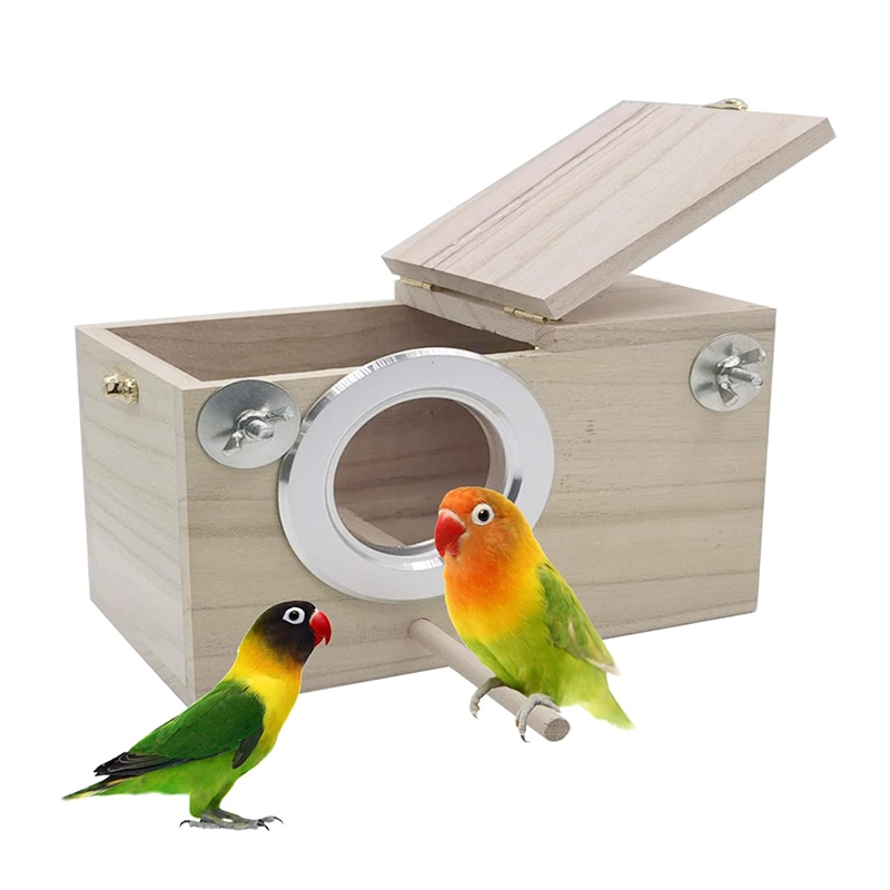 Parakeet Nesting Box Bird House Wood Breeding Box Parrots Mating Box ...