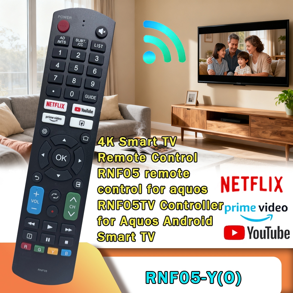 Sharp 4K Smart TV Remote Control RNF05, a remote control for Sharp ...