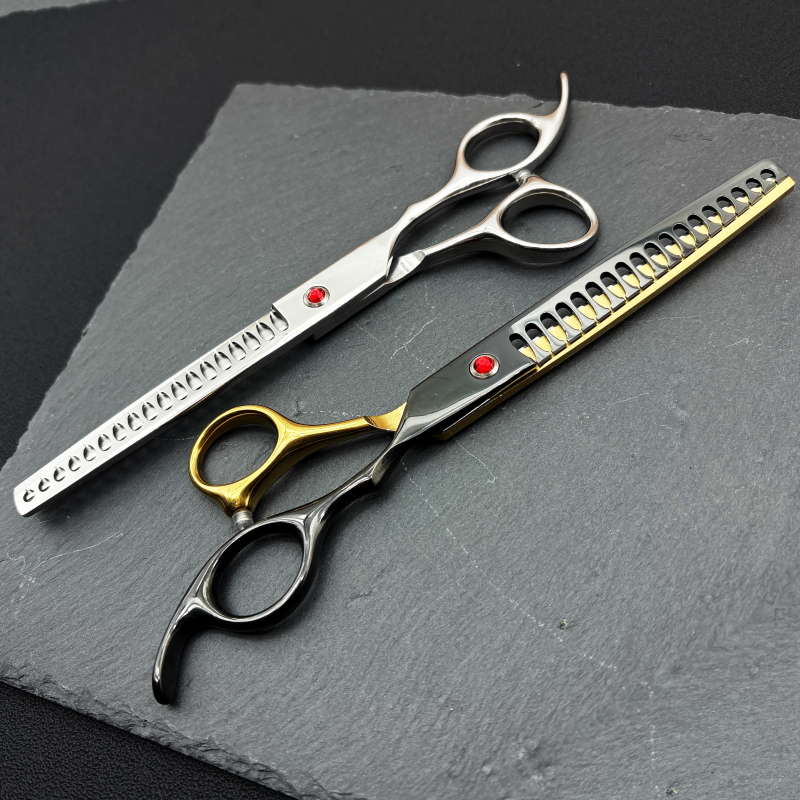 Wingsbro 7.5 inch Pet grooming scissors, dog hair thinning scissors ...