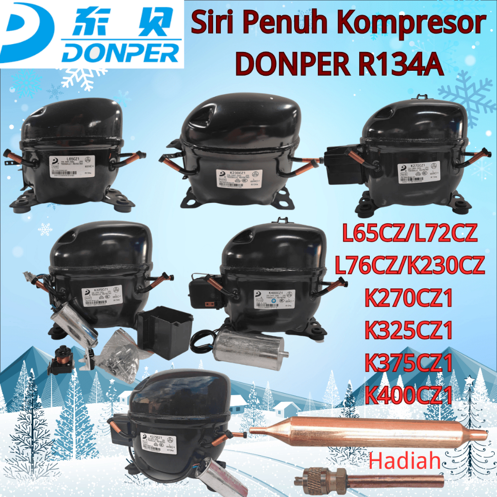 New DONPER R134A Refrigerator & Freezer Compressor L65CZ (1/5HP), L72CZ ...