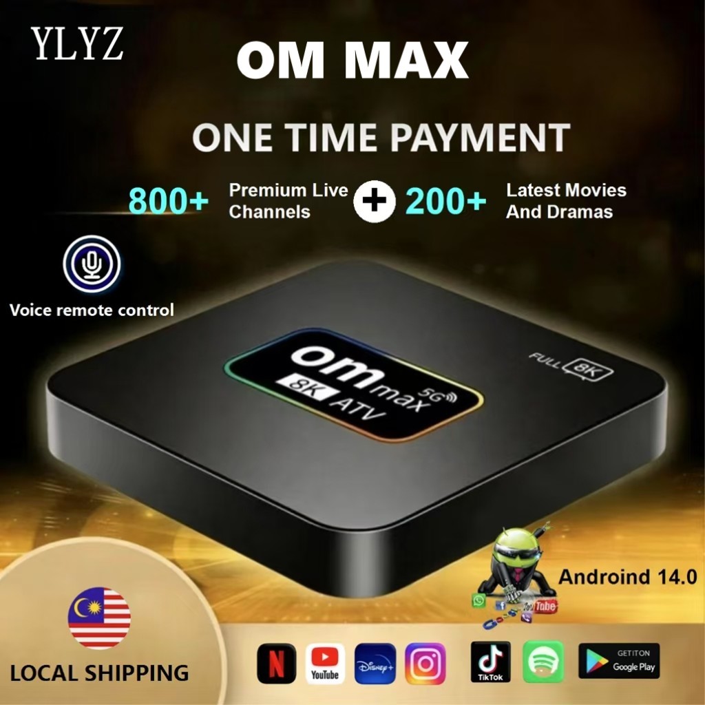 Latest version OM MAX Android 14 voice remote control Android box ...