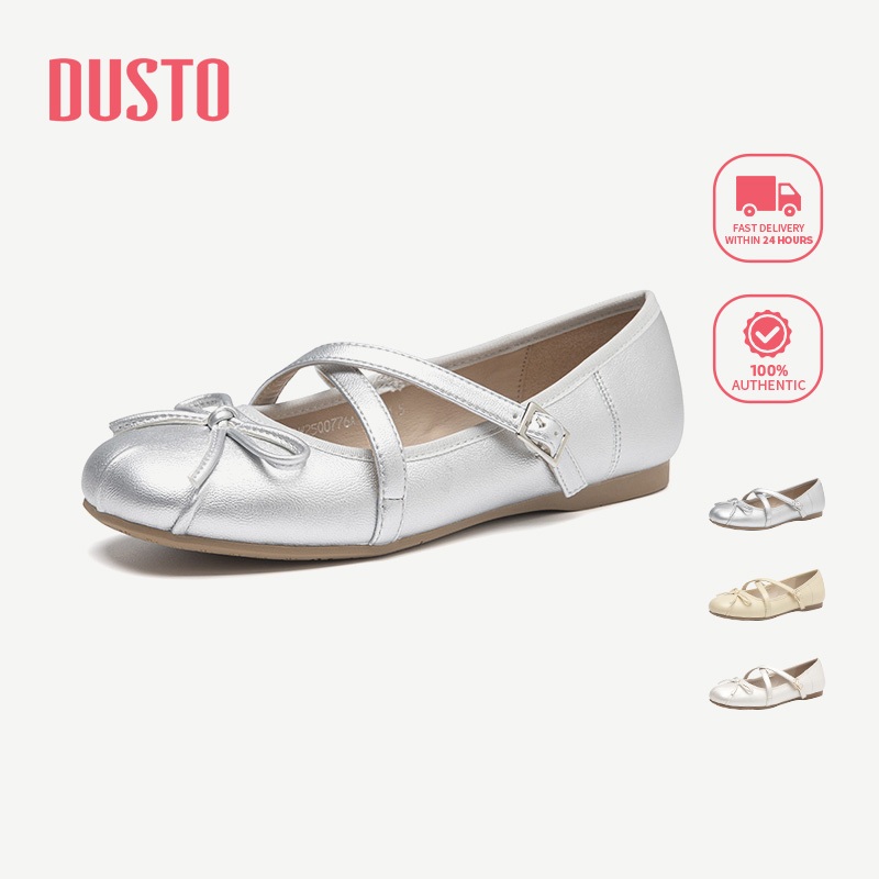 D DUSTO Women's Shoes Mary Jane Shoes Low Heel Cross Strap Bow Design ...