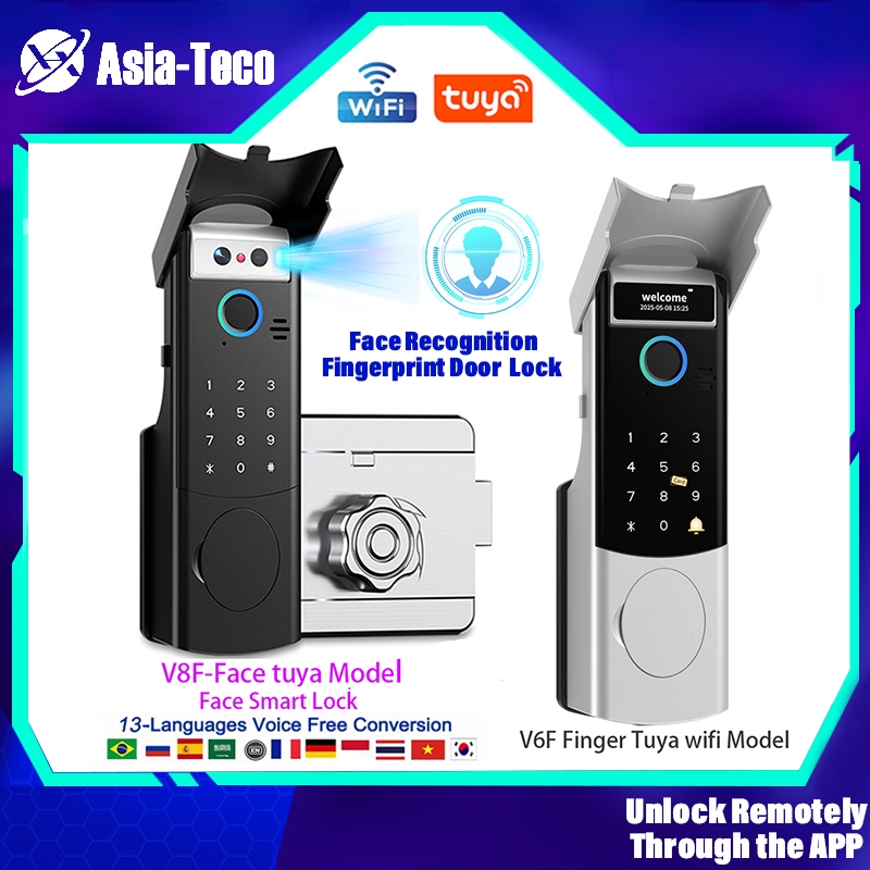 Intercom Face Recognition Tuya Wifi Fingerprint Smart Door Lock System ...