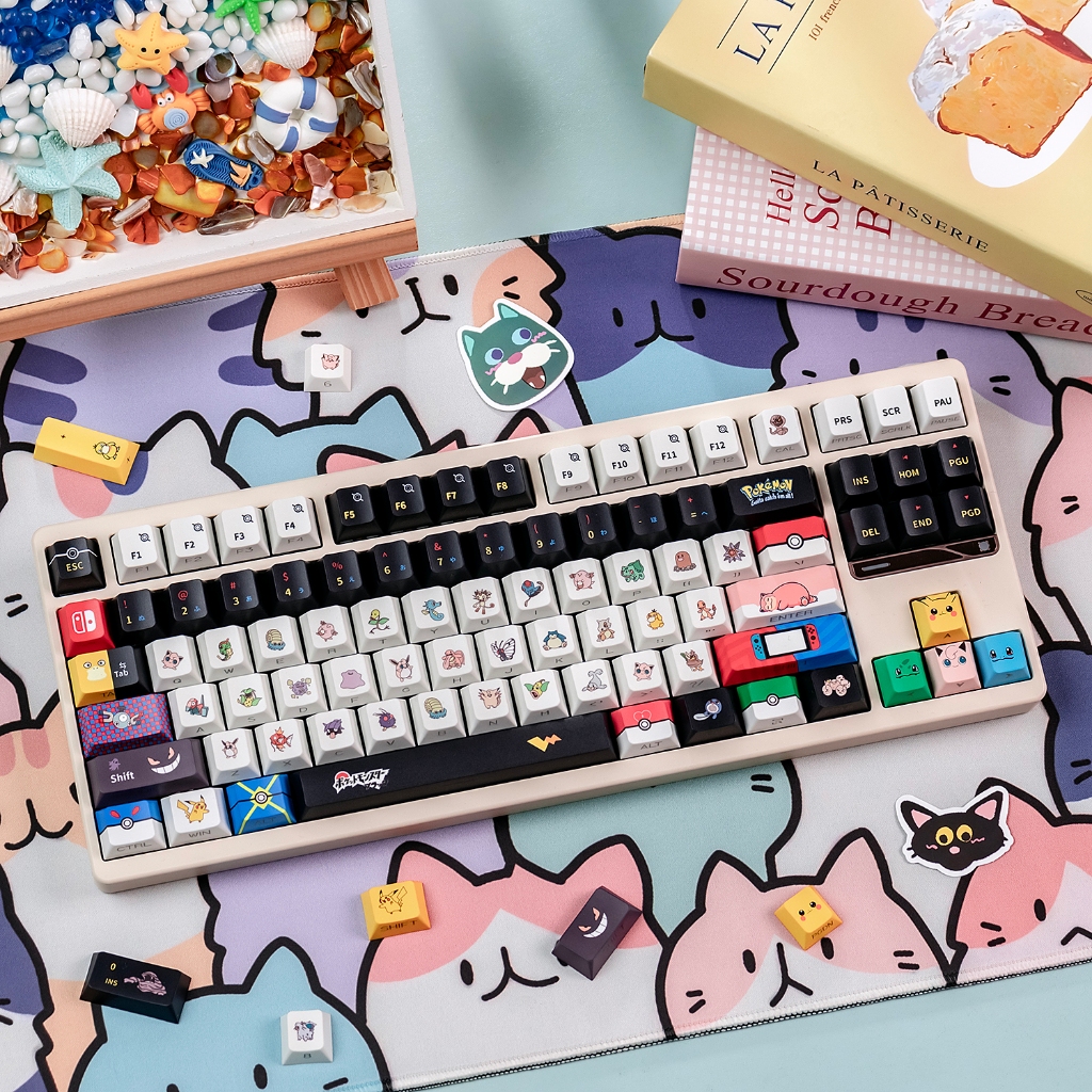 Pokemon Keycaps pocket monster PBT Cherry profile Side Shine Through ...