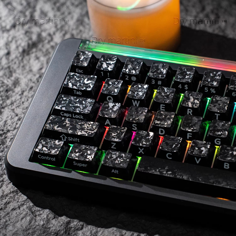 【Keycap Only】Carbon Fiber Pattern Side Engraved Keycaps 118 Keys Shine ...