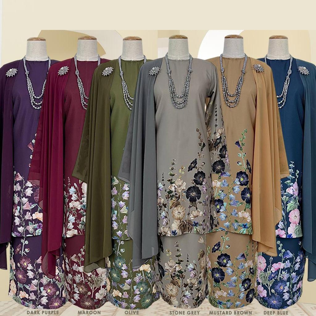 Baju Kurung Set Wanita printing baju raya 2026 Moden DHASFA High ...