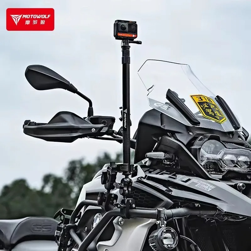 MOTOWOLF Motorcycle Camera Mount Selfie Stick for GoPro Insta360 DJI ...