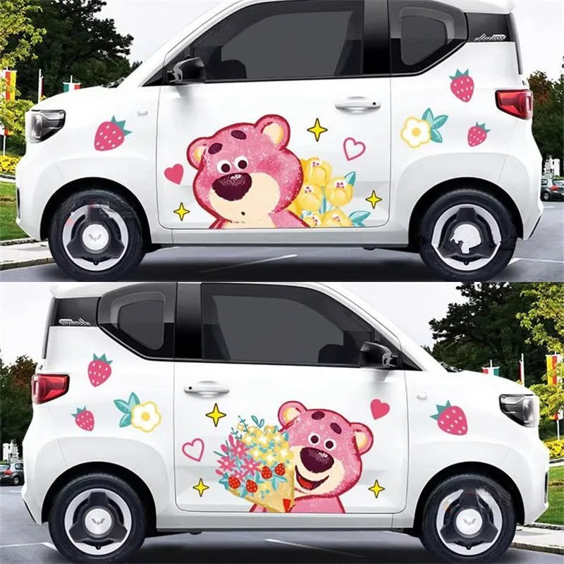 SGLink Wuling Hongguang mini Car Sticker Cartoon Crayon Strawberry Bear ...