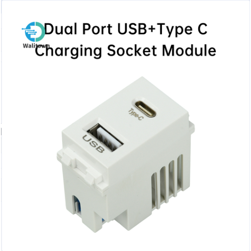 128-Type USB Power Module 220V Socket 5V 2.1A Dual Port USB+Type C ...
