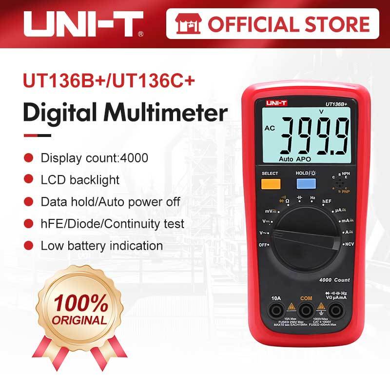 UNI-T UT136B+ UT136C+ Digital Multimeter Auto Power Off Meter AC DC ...