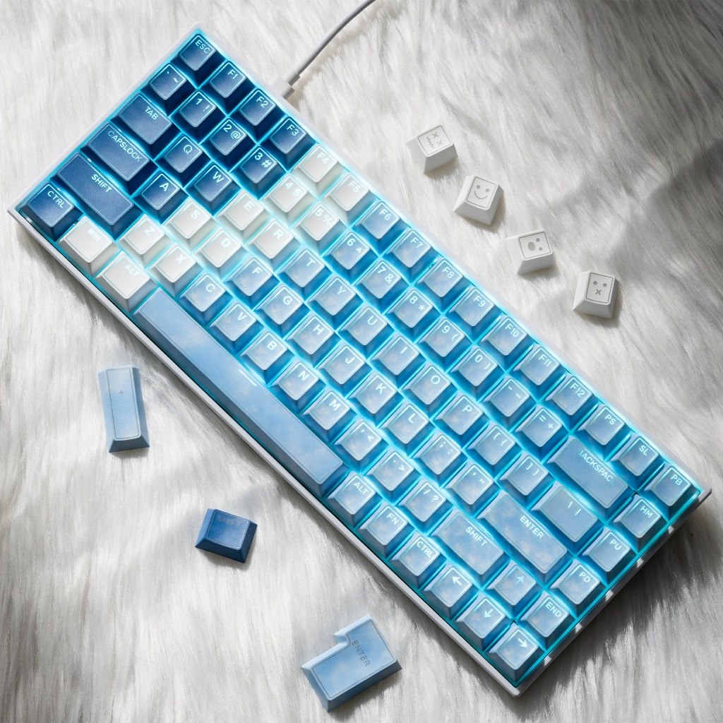 XVX PRISM Snow-Themed Shine-Through Double shot Cherry Profile PBT ...