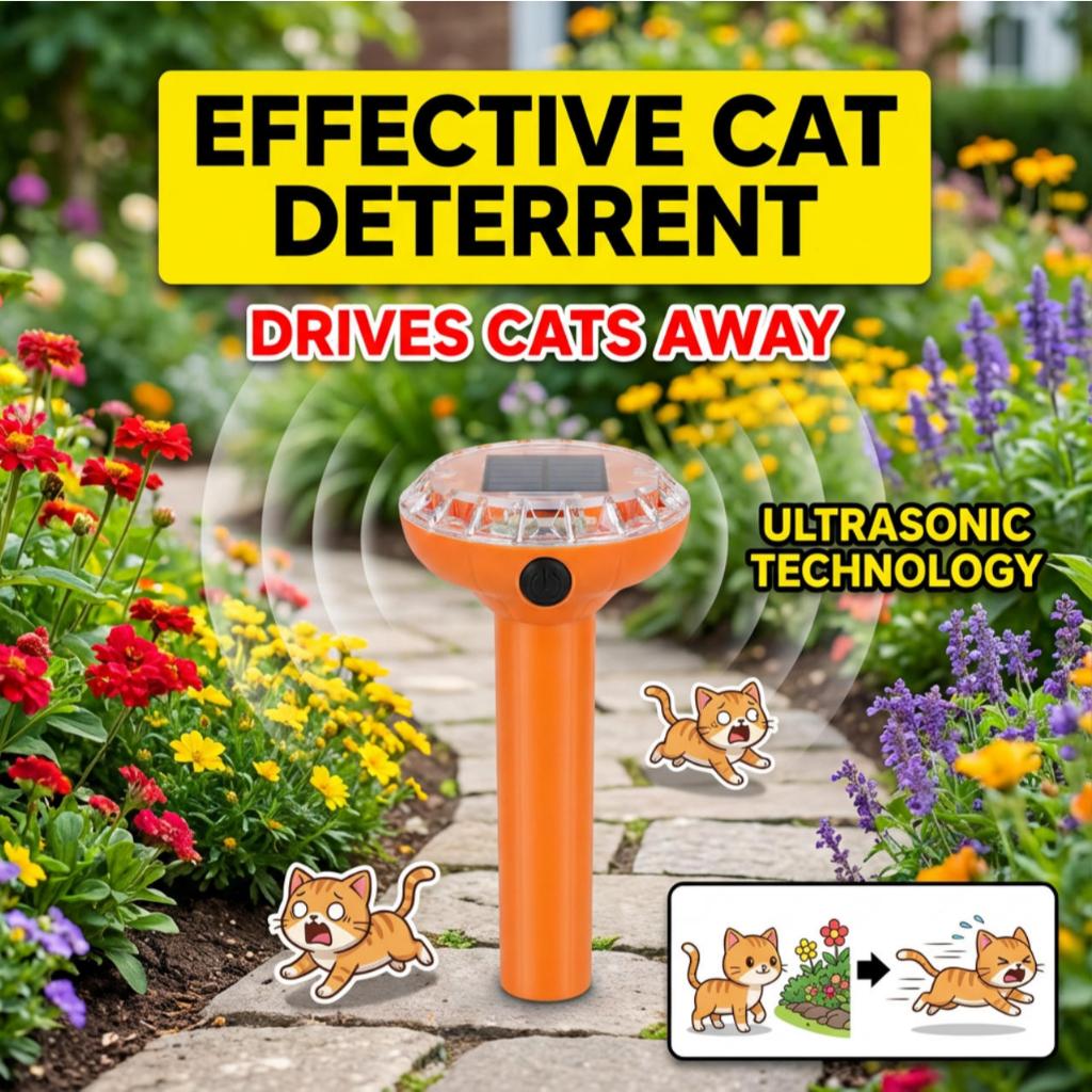 AG Ultrasonic Cat repellent outdoor Solar Penghalau Kucing Halau Kucing ...