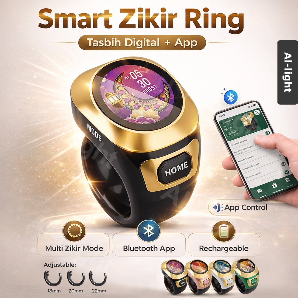 New Smart Clock Digital Tasbih Counter Ring App Sync & Bluetooth Zikir  Tracker with Prayer Reminder | Shopee Malaysia