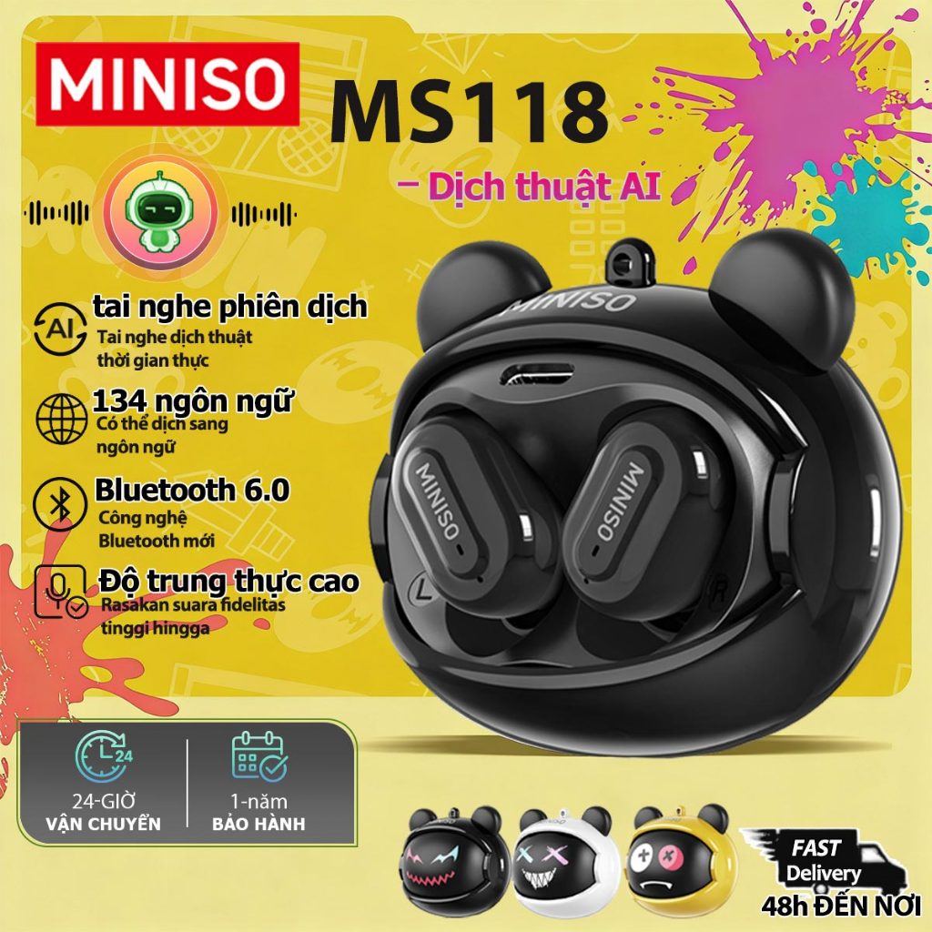 MINISO MS118 [New Model] AI Translation Earbuds In-ear Bluetooth ...
