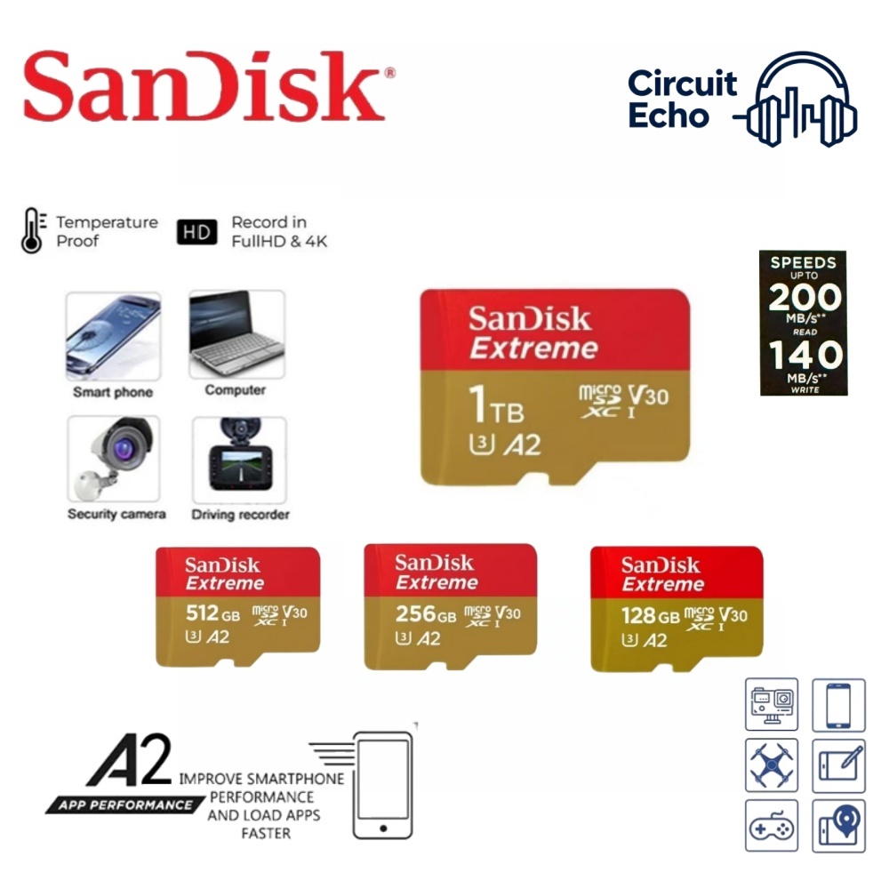 SanDisk Extreme A2 MicroSD Memory Card with Adapter | High Speed UHS-I ...