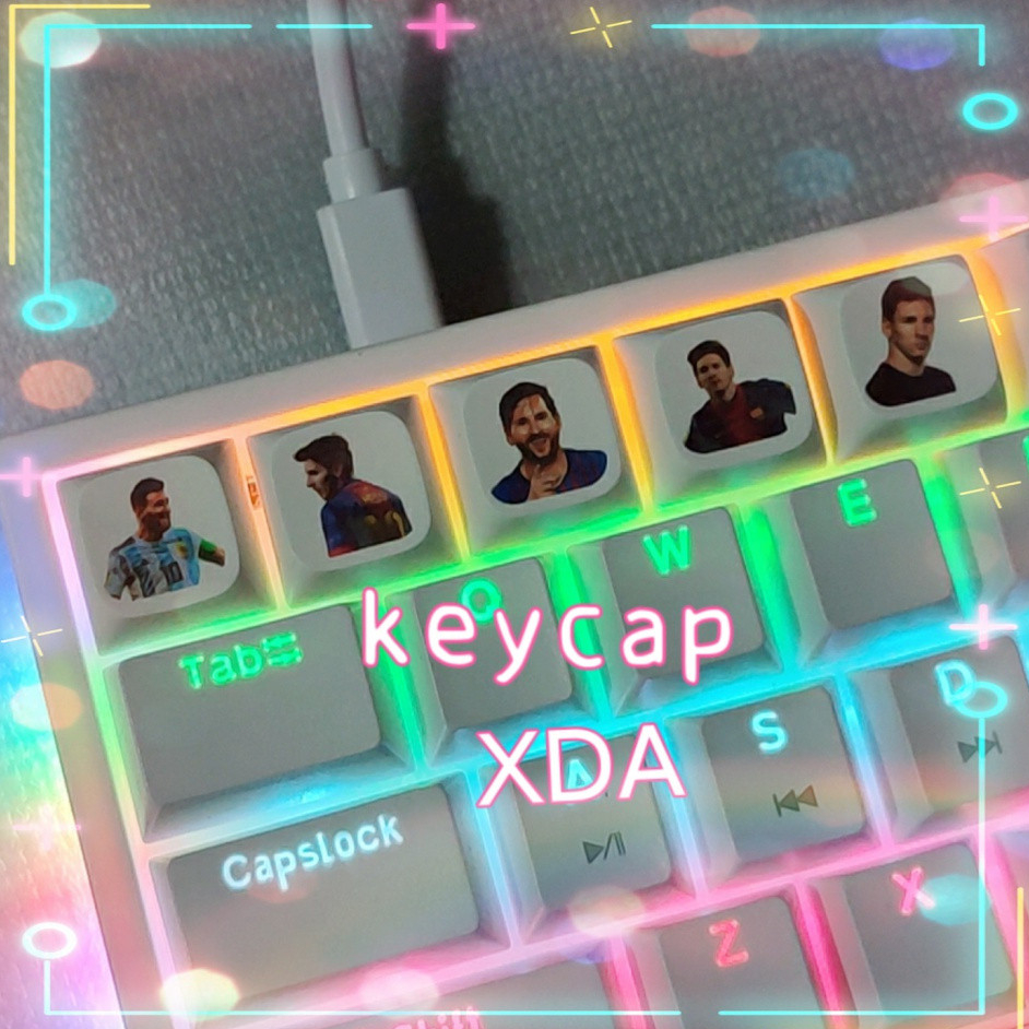 5PCS XDA Football Keycap MESS/CRISTIANNO/RONALDO Football Star Keycap ...