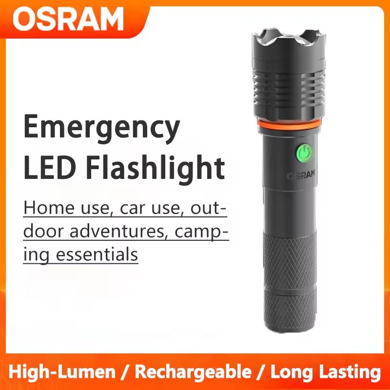 OSRAM LED Flashlight 1200mAh Portable Emergency Light Waterproof Bright ...