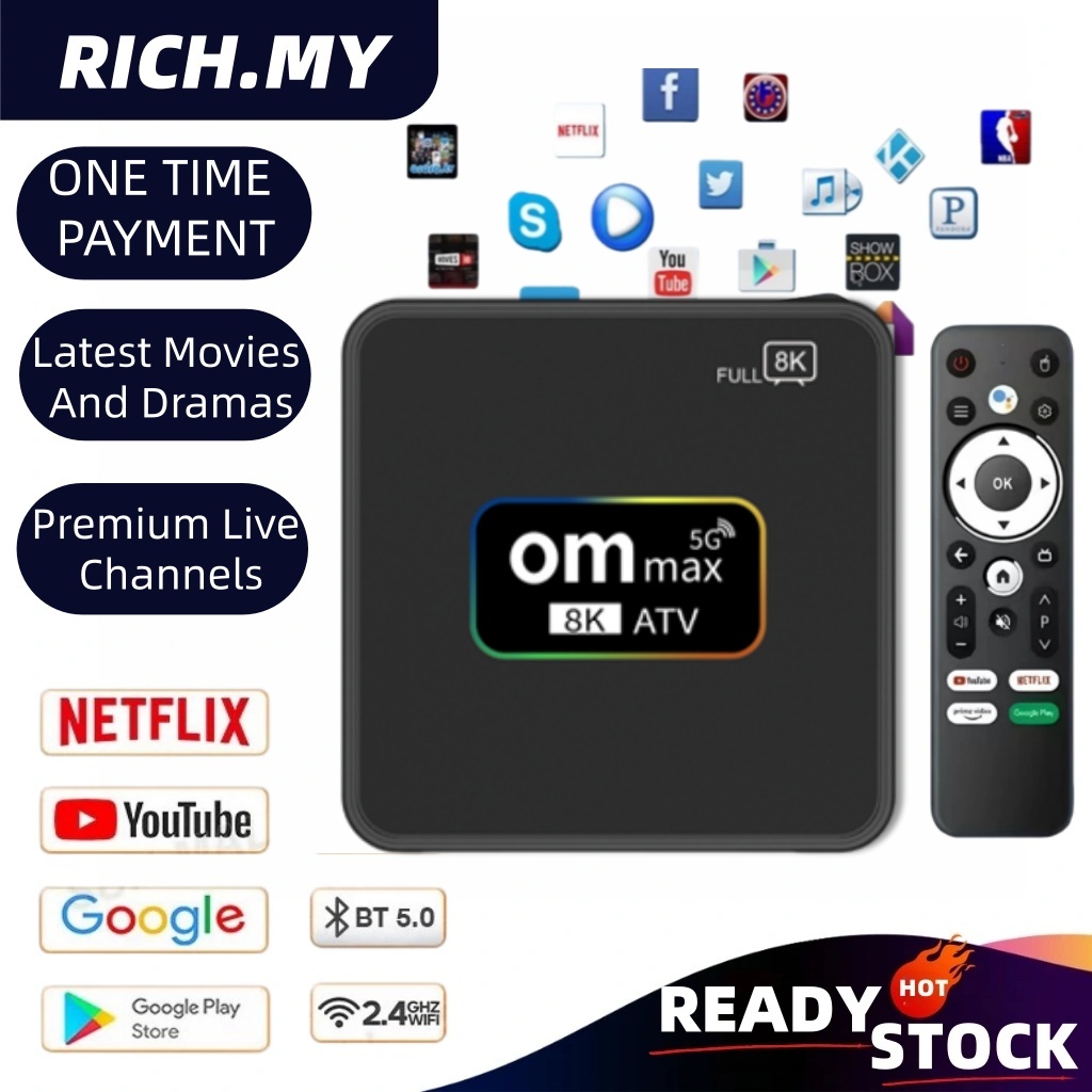 Smart Box OM MAX 4K HD version - comes with smart voice remote control ...