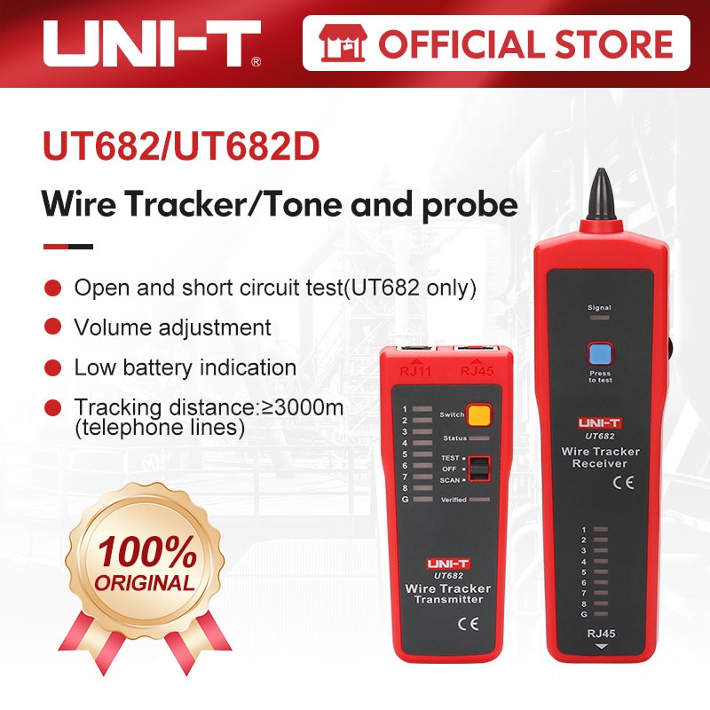 UNI-T UT682 Wire Tracker RJ11 RJ45 LAN Cable Coaxial Cable Tester ...