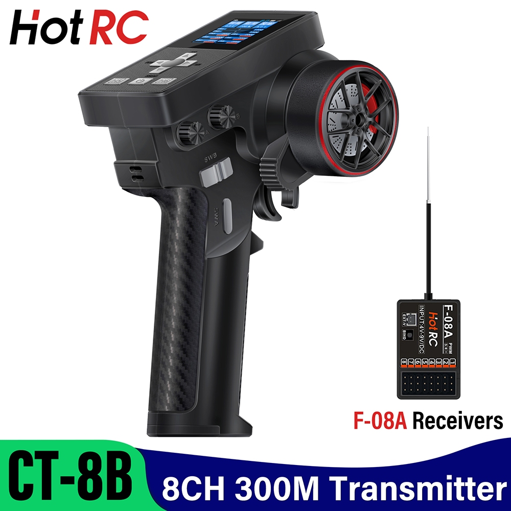 NEW HotRC CT-8B 8CH Radio Transmitter 300M 2.4GHz Digital Transmitter ...
