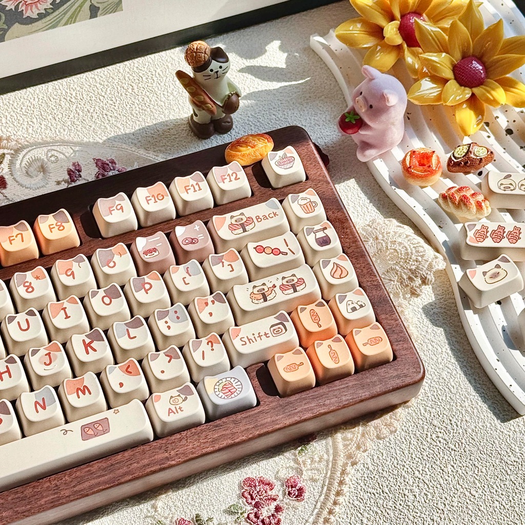 Sushi Cat Keycap Cat Shaped MAO Height DYE-Sublimation 125 Key Anime ...