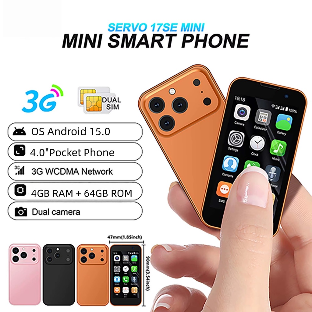 Mini Android15.0 Smart Phone 4.0 Inches 4GB RAM 64GB ROM Dual SIM ...