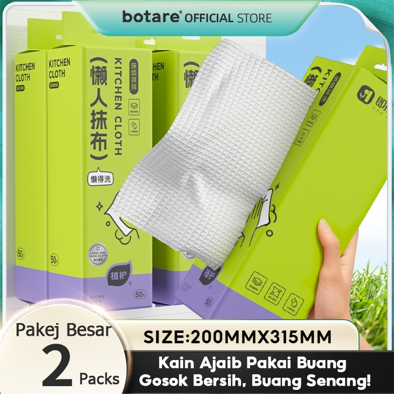 【2 Pek】BOTARE Disposable Kitchen Cleaning Cloths - Super Absorbent ...