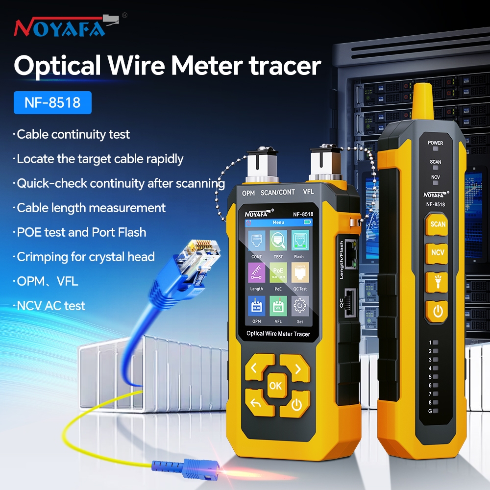NOYAFA NF-8518 Network Cable Tester LAN Optical Power Meter Tester LCD ...