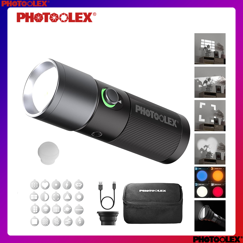 PHOTOOLEX Official Four Colors Photography Flashlight 10W 20 Magnetic ...
