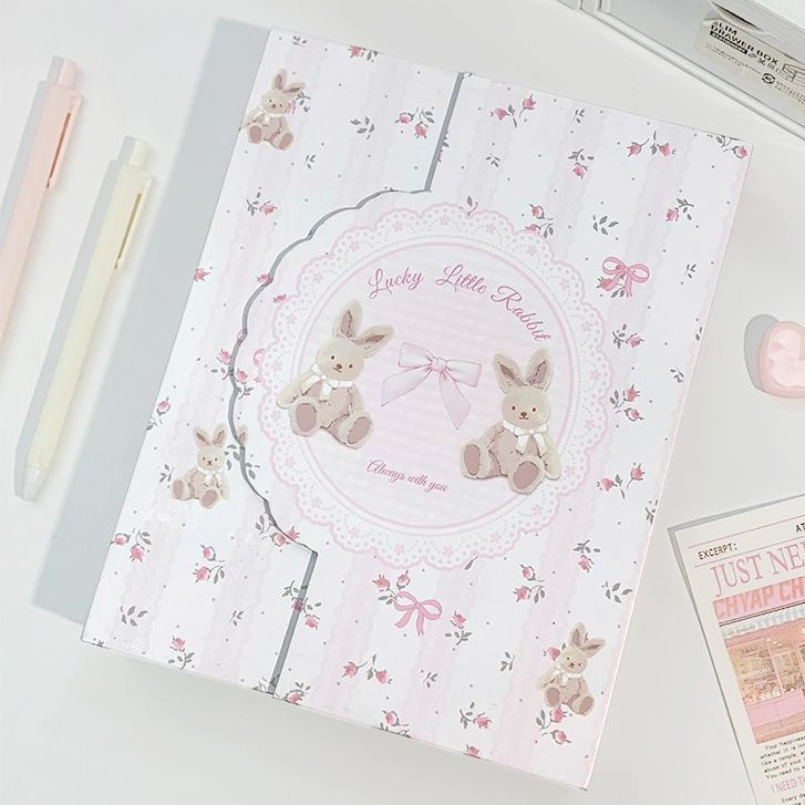 Lace Rabbit Alien Magnetic Hard Shell Book A5 Non-Attribute Card Book 6 ...