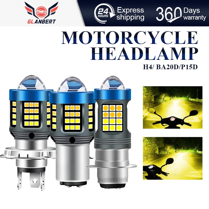 PX15D H4 Motorcycle light Bulb DC 12-80V Super Bright 66SMD Chips HD ...