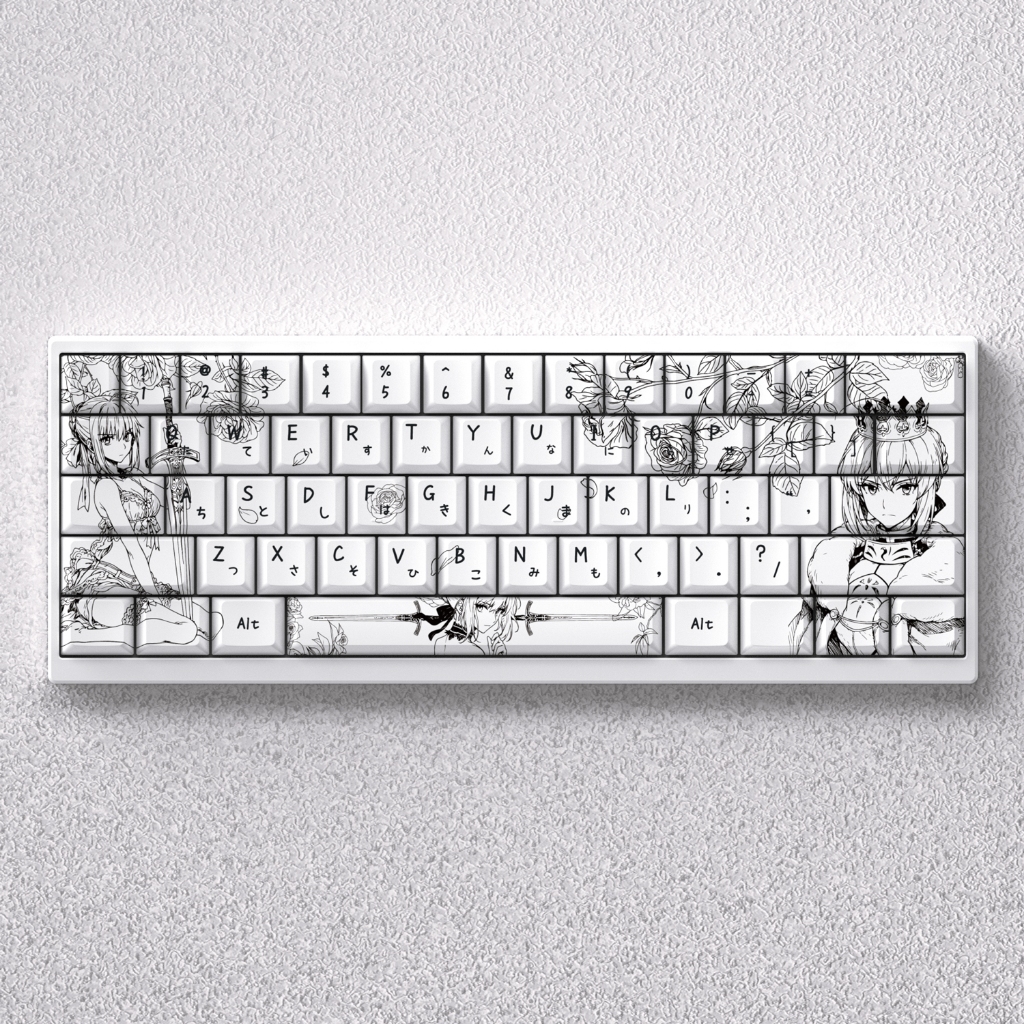 Vanso Saber Keycaps (Line Art Style) - Cherry Profile PBT Material ...