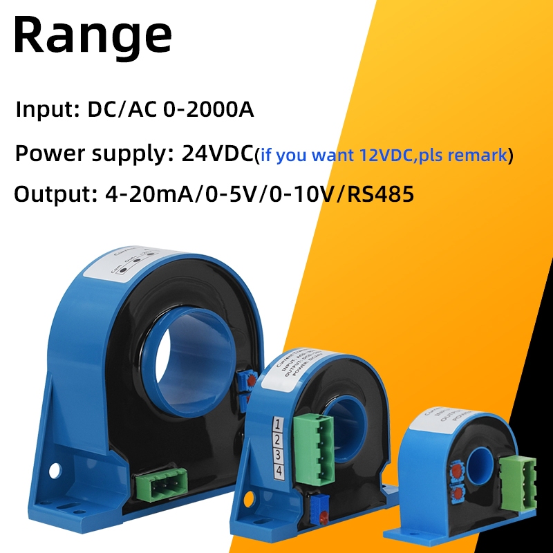35MM Split hall effect DC current transmitter 4-20mA close loop current ...