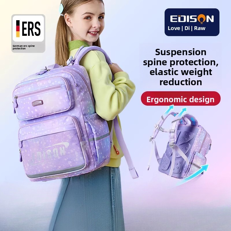 EDISON Beg Ransel Sekolah Kanak-Kanak Tahun 1-6 Pelindung Tulang ...
