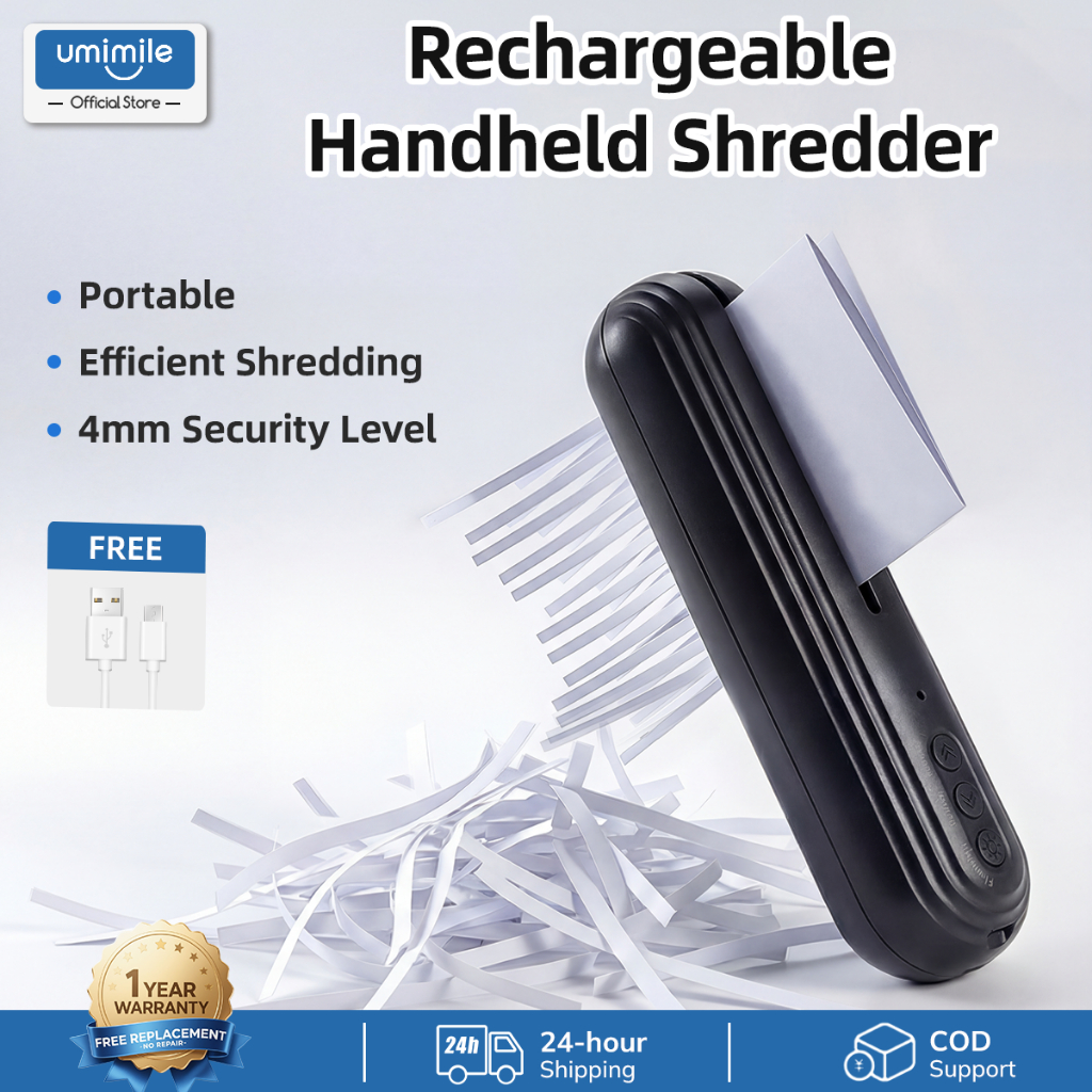 Umimile Paper Shredder Wireless Rechargeable Handheld Portable Low ...