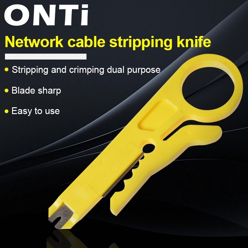ONTi Wire Stripper Tool Mini Yellow Network Cable Stripper for RJ45 ...