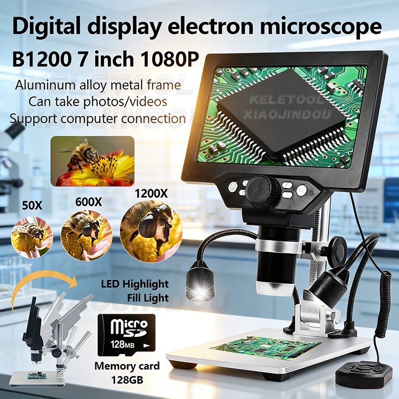 b1200 Digita Microscope 12MP 1-1200X Microscope Digital Electronic ...