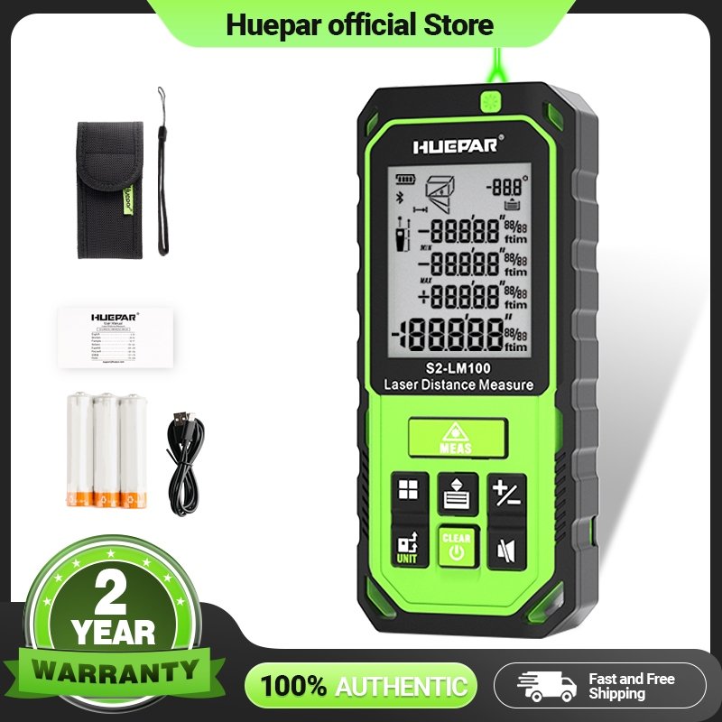 Huepar Laser Distance Measure Green Beam 60m/100m/120m Digital Meter ...