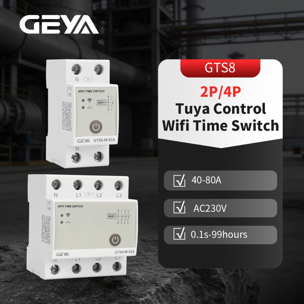 Jadeshay Programmateur Intelligent WiFi GTS8-W 63A - Interrupteur Horaire Tuya Pour Maison Connectée