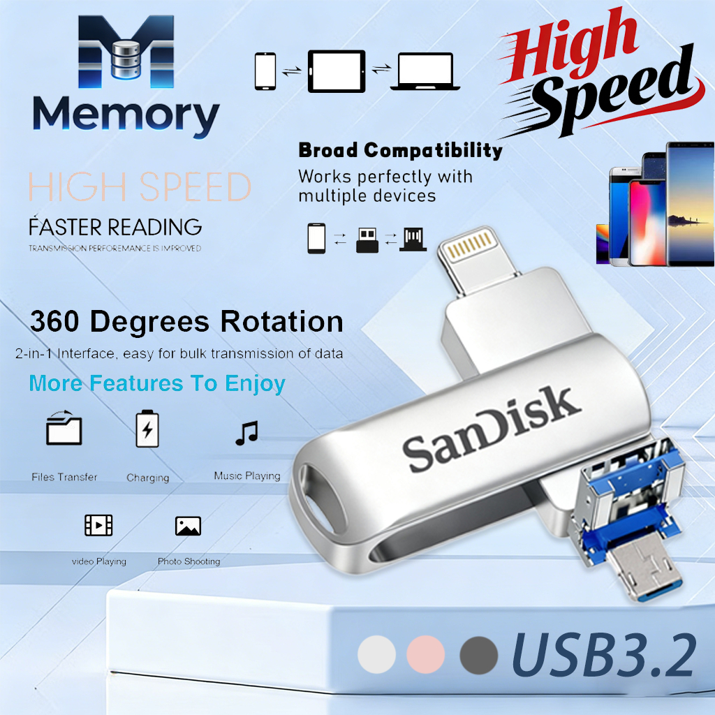 SanDisk Type-C 2 in 1 Mobile Phone Flash Drive Dual Drive Flash Memory ...