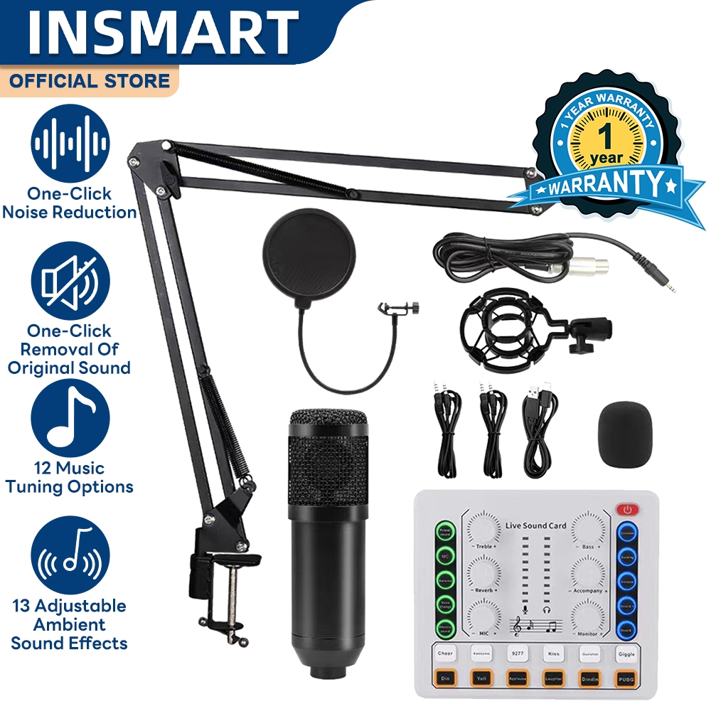 INSMART Sound Card Bluetooth Connectivity Sound Card For Live Streaming ...
