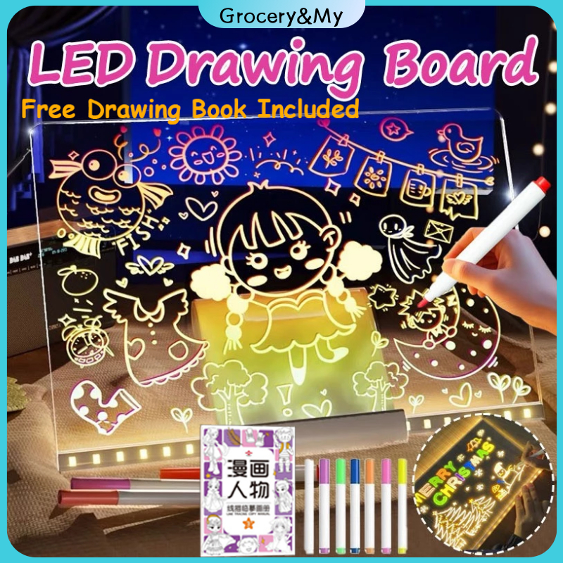 NEW LED Note Board Luminous Writing Board Message Board Educational ...