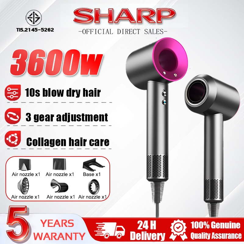 【5 years warranty】SHARP High Speed Hair Dryer 3600w negative ions ...