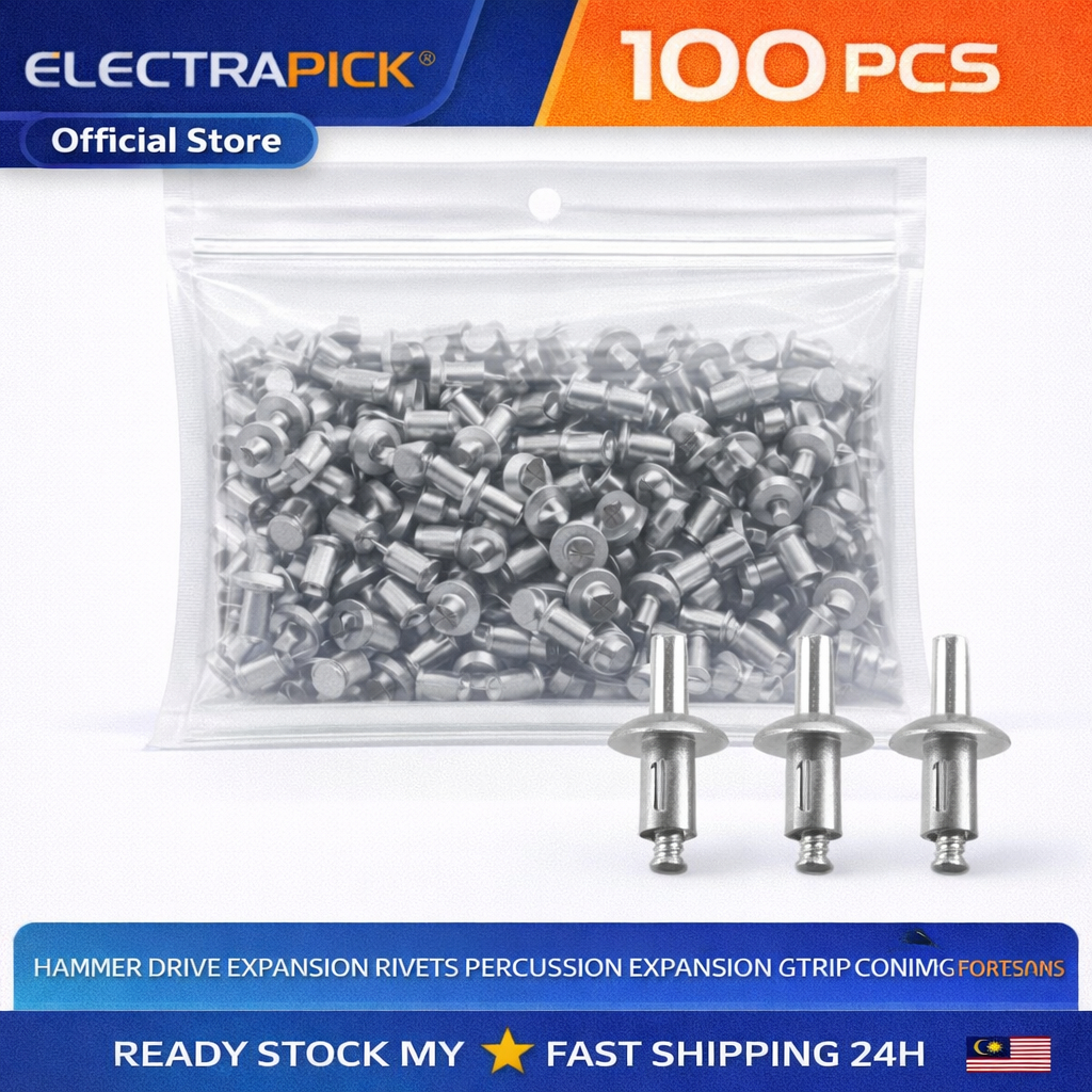 Electrapick 100PCS Hammer Drive Expansion Rivets | Percussion Aluminum ...